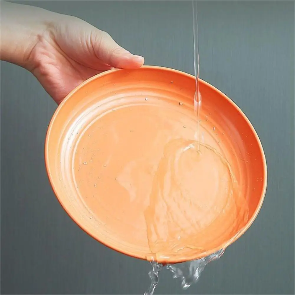 Dinnerware Plastic Wheat Straw Plates Round Unbreakable Dinner Plates Microwave Safe 15cm Tableware Snack