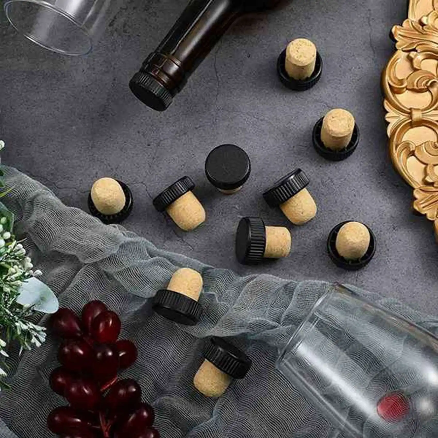 A74E-250X Cork Plugs Cork Stoppers Tasting Corks T-Shape Wine Corks With Plastic Top Wooden Wine Bottle Stopper Bottle Plugs
