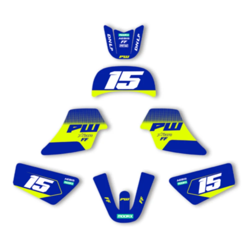 

DSMTECH Graphics Backgrounds Decals Stickers for Yamaha PW50 PW 50 PIT Bike All Years Motocycle Customize Protector 003