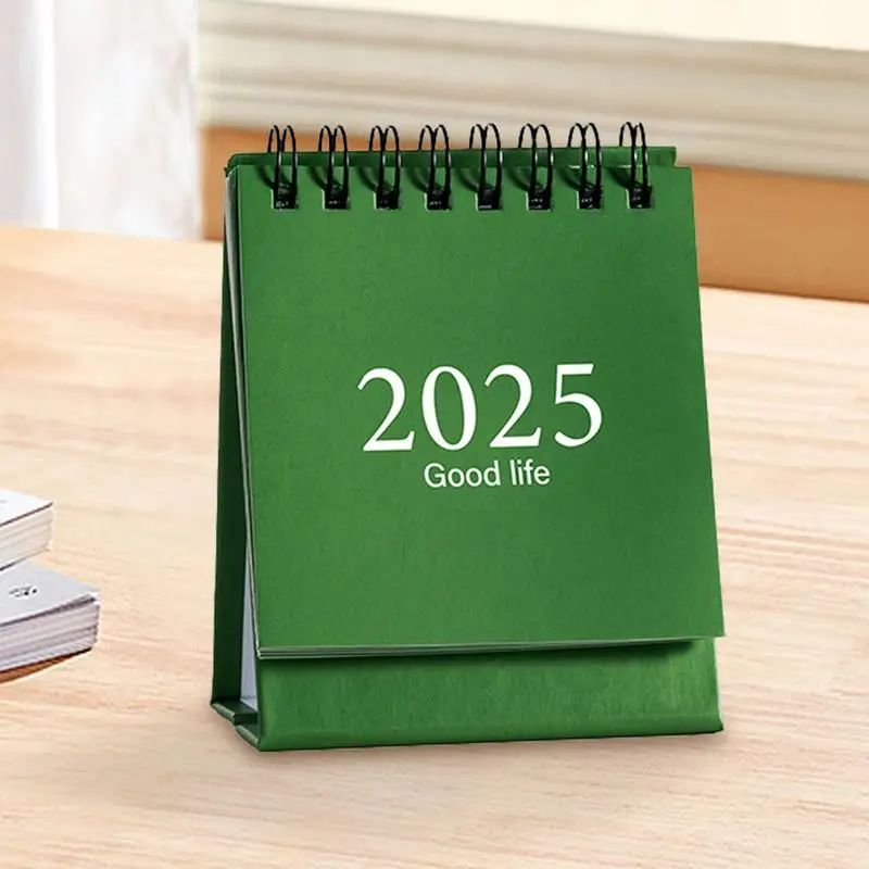 2025 Small Desk Calendar 360 Degree Page Turning Small Desk Calendar Flipping Calendar For Classroom Double-Sided Small Desk