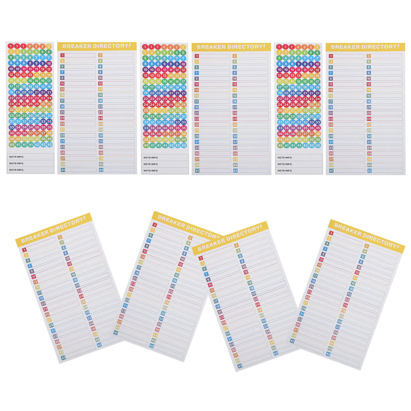 10Sheet Breaker Panel Labels Electrical Box Numbers Self-Adhesive Heat Resistant Load Center Stickers for Circuit Breaker