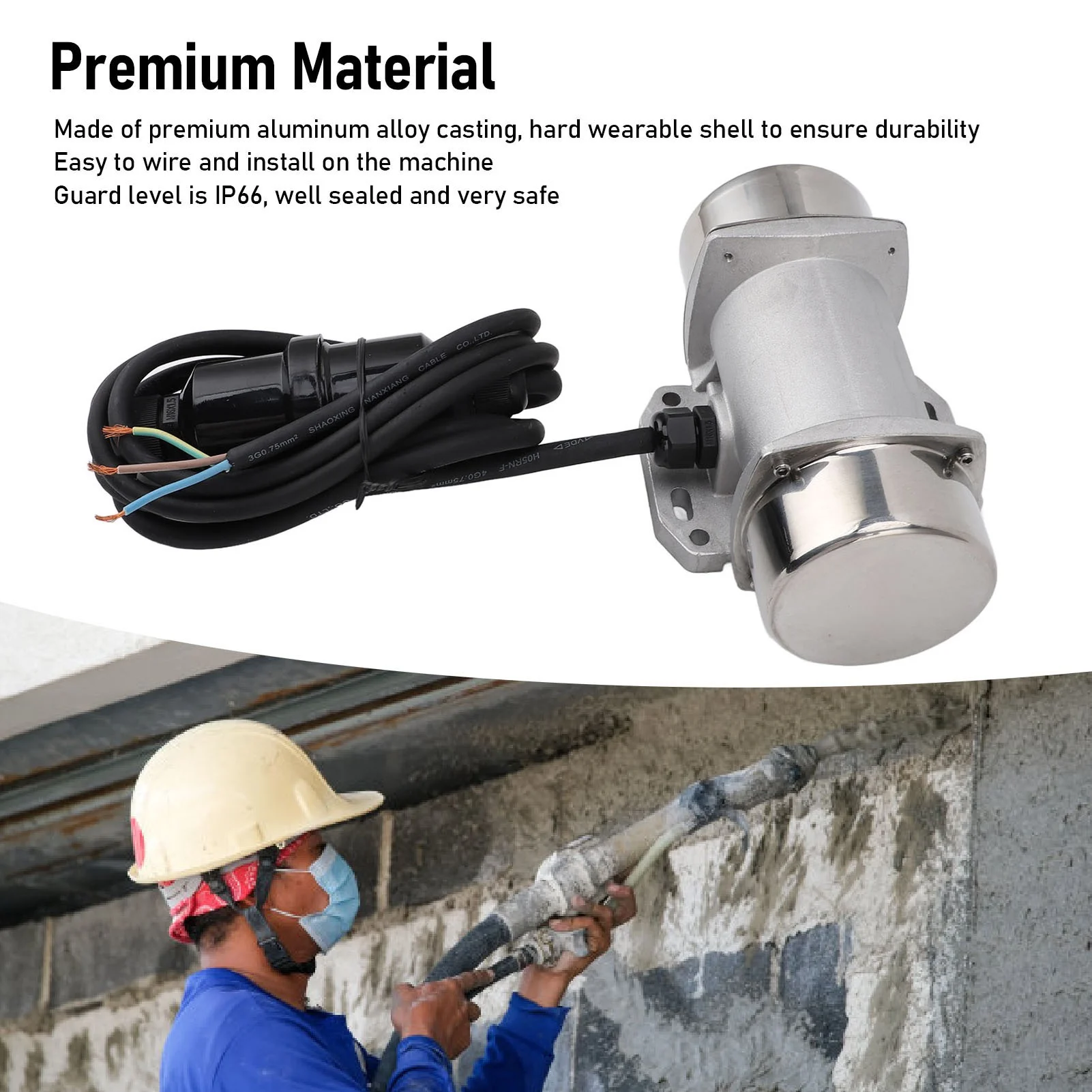 

Electric Vibrating Motor IP66 Water Resistant Concrete Vibration Motor 220‑230V Single Phase Power Saving for Vibrating Screen