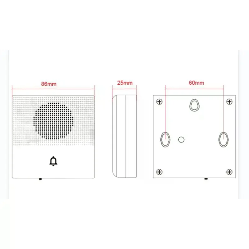 DC12V Wired Doorbell Four Wire Access Control: Wall Mount Electronic Door Bell Office Home Building