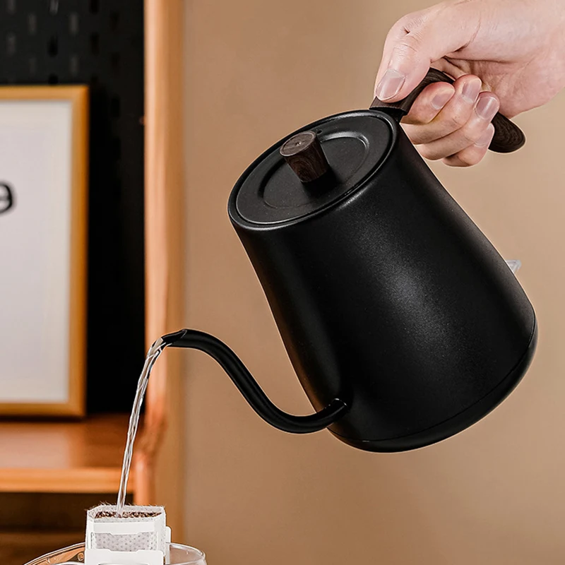 110V/220V Electric Kettle 800ml Hand Brew Coffee Pot Gooseneck Jug Slender Mouth Teapot 304 Stainless Steel Liner Kettle 1000W