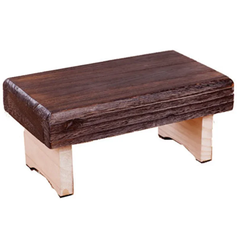 Small Ergonomic Meditation Bench Stool Portable Design with Folding Legs Wooden Low Seat