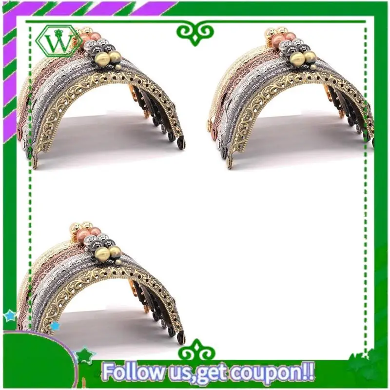 

A18P-15-Piece Metal Wallet Frame Kiss Clasp Lock DIY Coin Bag Hand Sewing Craftsmanship,3.3 Inch/8.5Cm