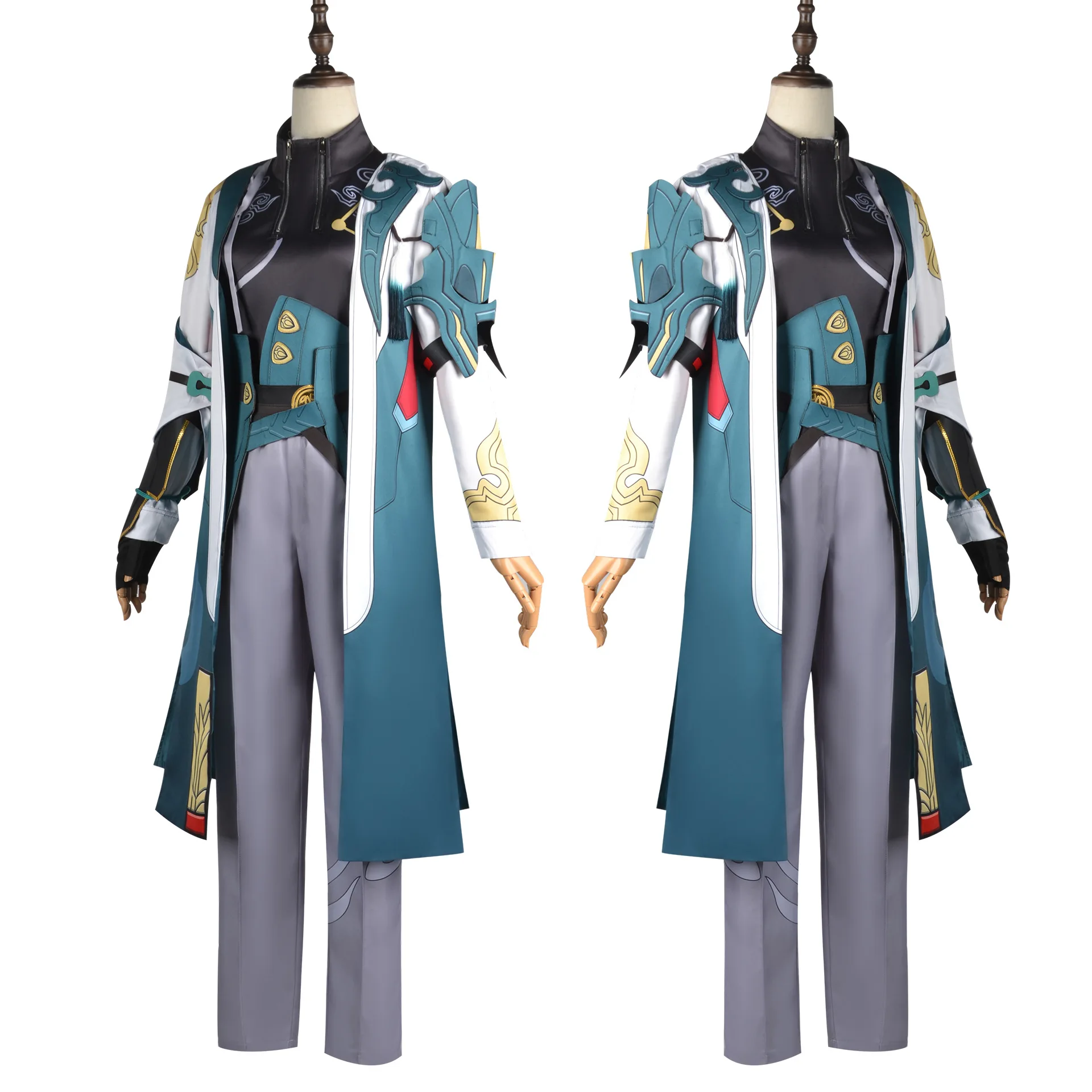 Dan Heng Imbibitor Lunae Cosplay Costume Honkai Star Rail 5 Star Uniform Wig Dragon Horn Headwear Astral  Party Men Set