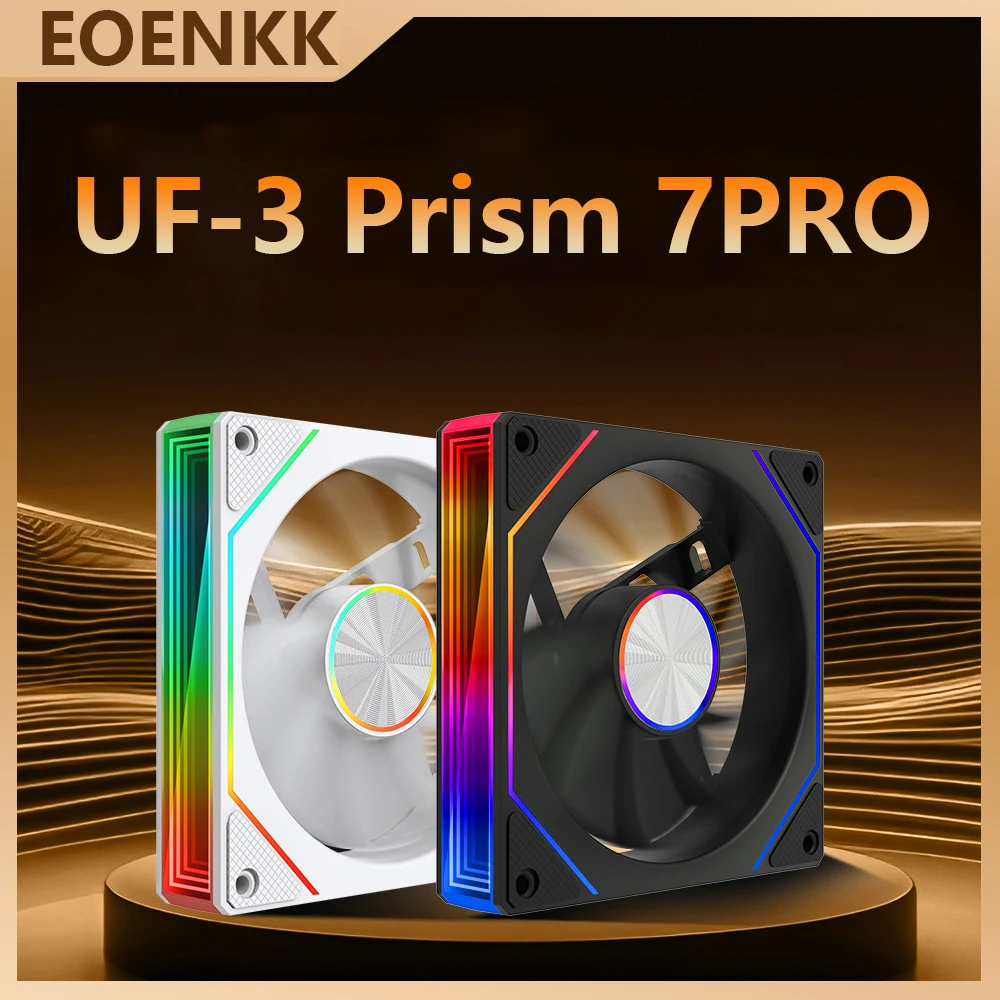 

Охлаждающий вентилятор корпуса UF-3 Prism 7PRO, двухсторонний полный объектив, синхронизация материнской платы RGB 12 см, охлаждающий вентилятор оси с узором компакт-диска.