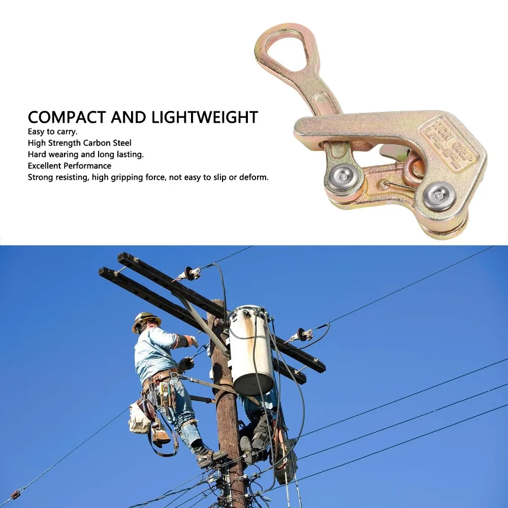 1 Ton Capacity Wire Gripper Tool Heavy-Duty Construction Multifunctional Use Cable Tensioning Tool Portable Design