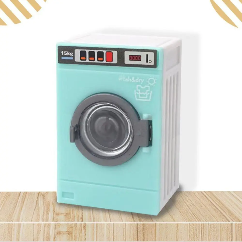 1:12 Miniature Washing Machine Dollhouse Furniture Model Simulation Plastic Mini Drum Washer Doll House Kitchen Accessories