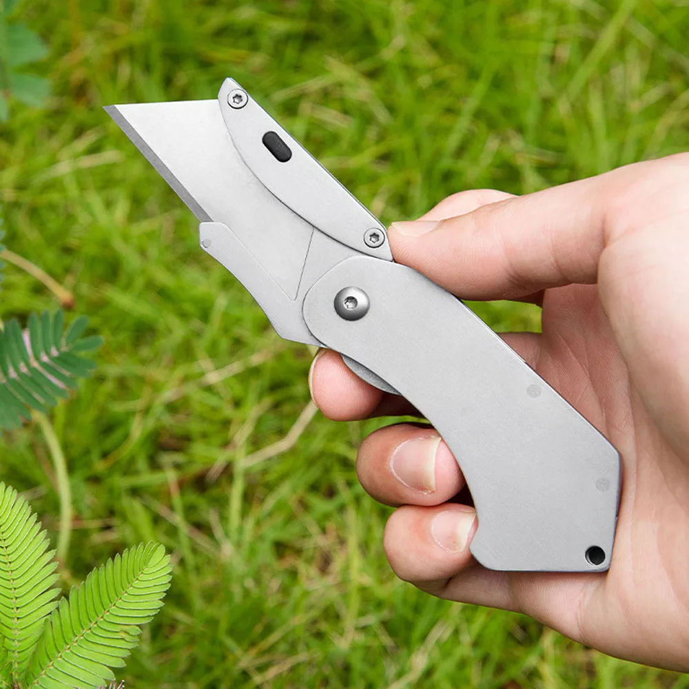 Portable Folding Knife Multifunction Survival Gear EDC Electrician Pocket Utility Knife Paper Cutter With 5pcs Blades Hand Tools