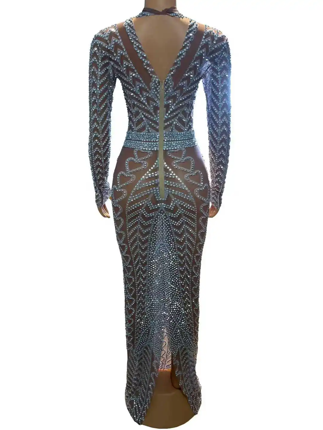 Robe longue à paillettes et strass pour femmes, accessoires de séance photo de déesse senior, superbe spectacle de Las Vegas, Costumes de reine sur scène, 2025