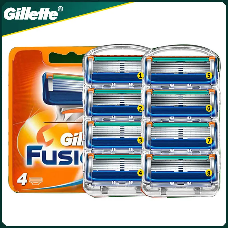 Gillette Fusion Razor Blades 5 Layers Manual Shaving Head Replacement Professional Beard Shaver Blades for Man Face Safety Care