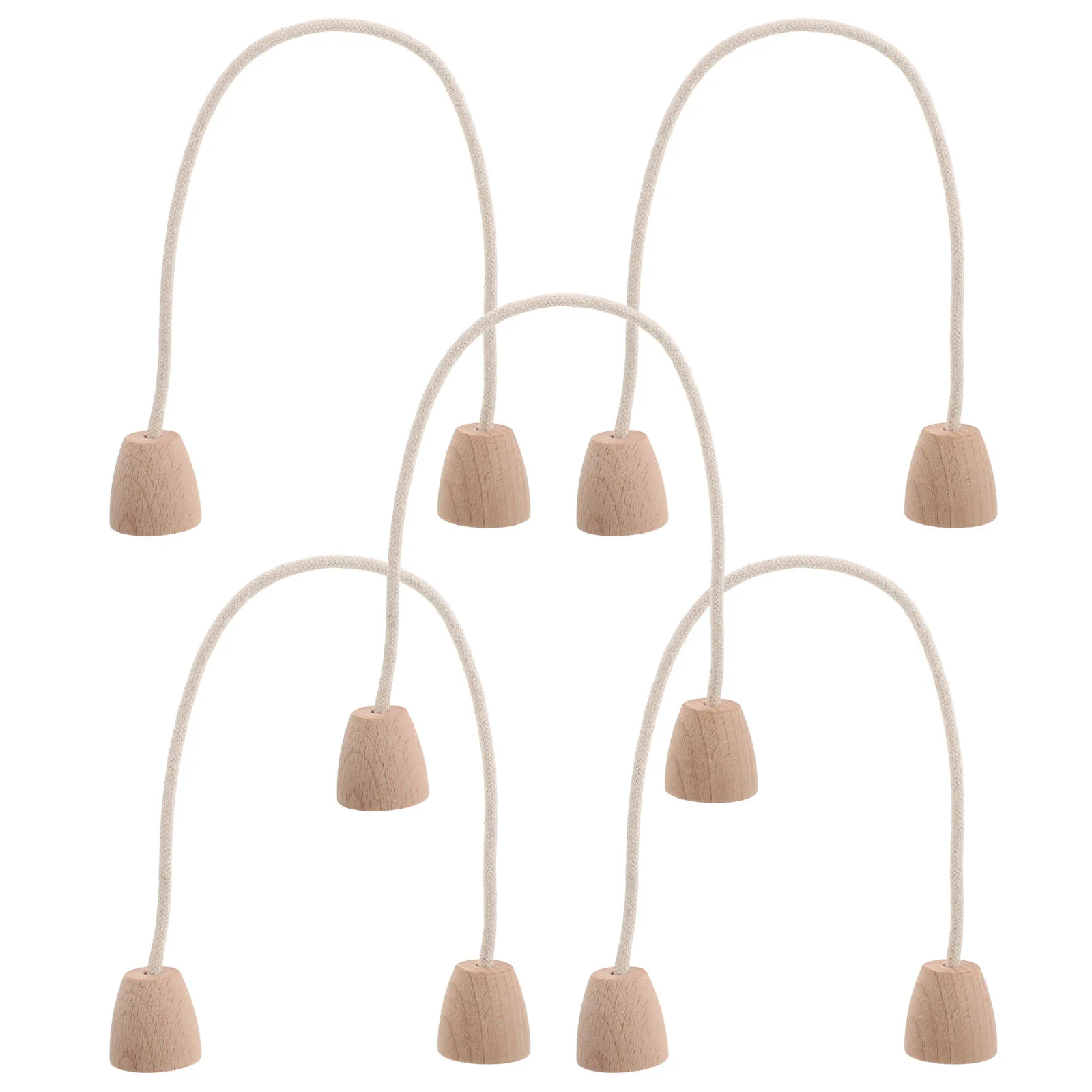 5개 세트 면 로프 크로켓 위켓 나무 베이스 잔디 교체용 후프 야외 장비용