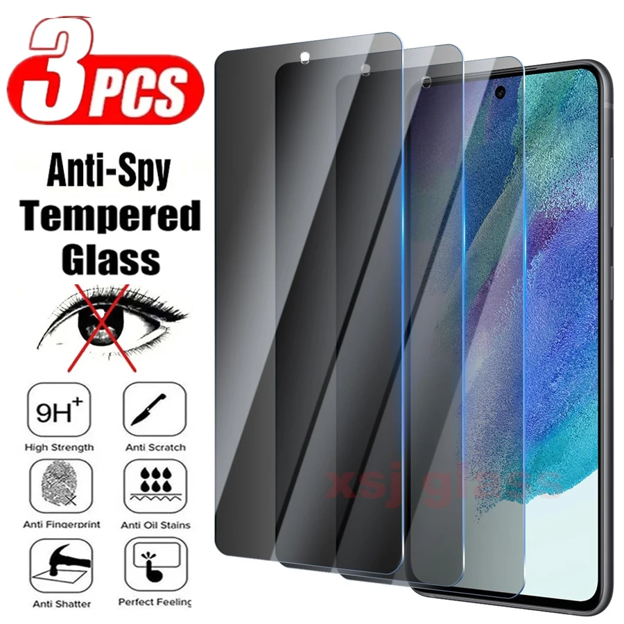 

9H Anti-Spy Tempered Glass Film For Samsung Galaxy S21 FE 5G 3Pcs Privacy Screen Protector