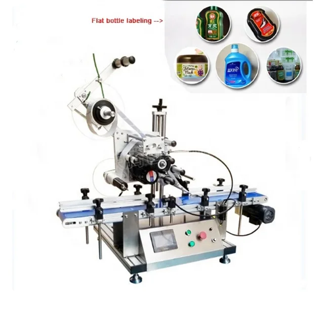 Flat Surface Bottle Automatic Labeling Sticking Machine;glass Labeling Machine for Lunch Box and Cosmetics