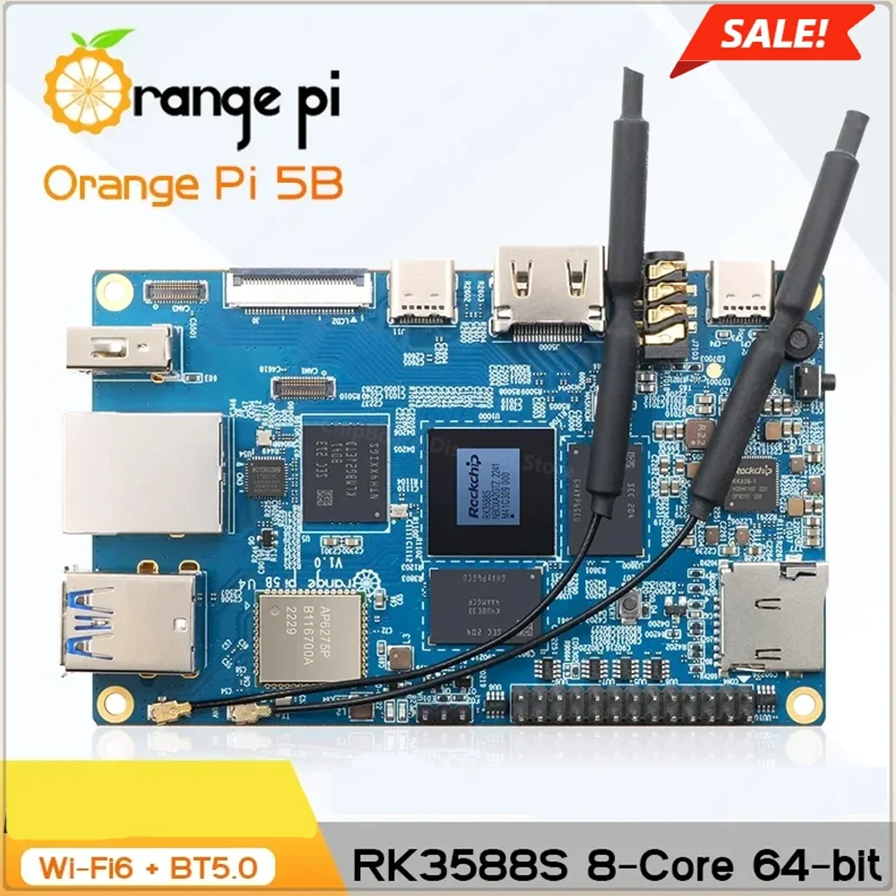 

Orange Pi 5B 4/8/16GBRAM 64-bit Rockchip RK3588S WIFI Bluetooth BLE 8K Video Mini PC SBC Orange Pi 5 B Board