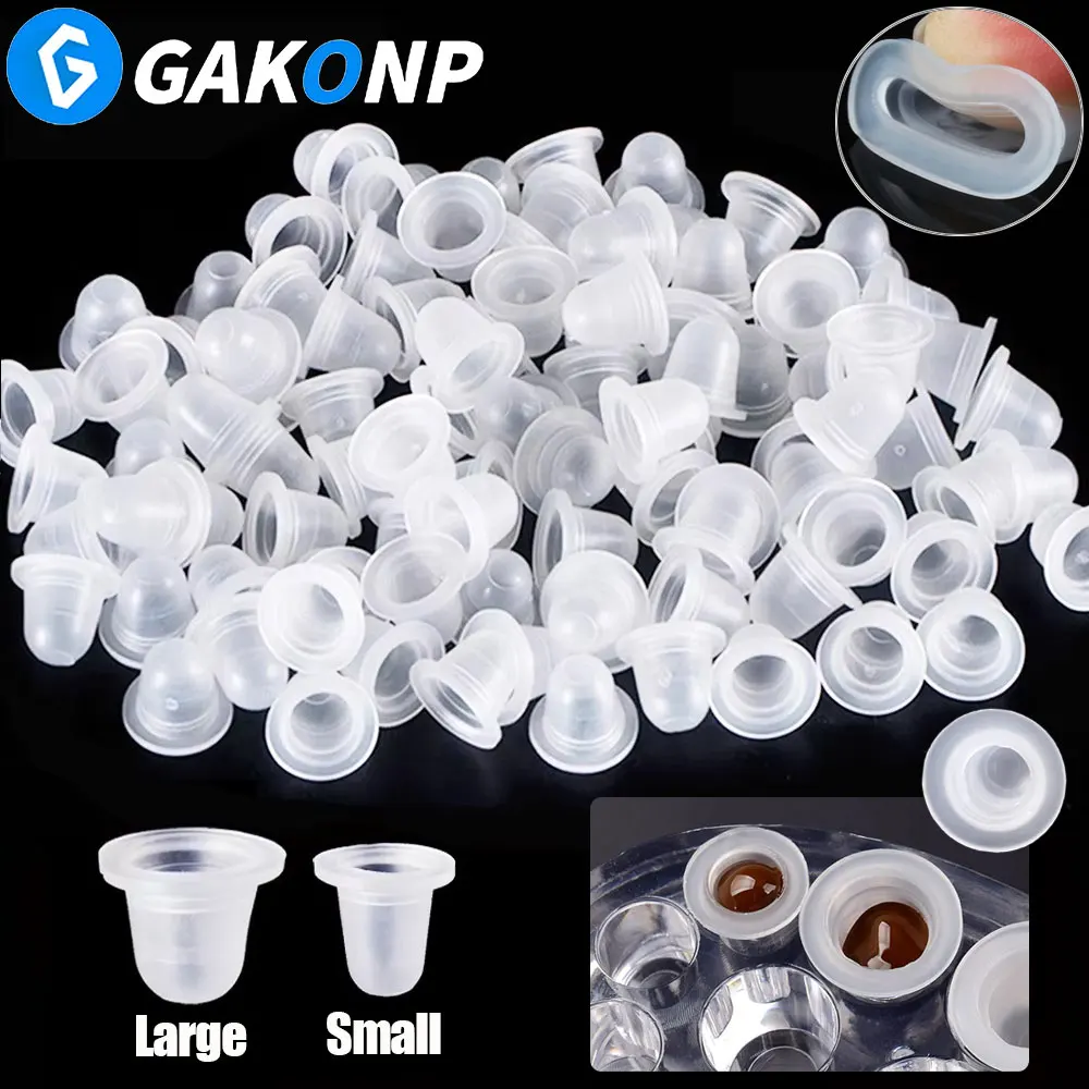 1000/500/300/100PCS Tattoo Ink Cup Cap Soft Silicone Pigment Holder Container Caps S/L for Permanent Makeup Tattoo Accessories