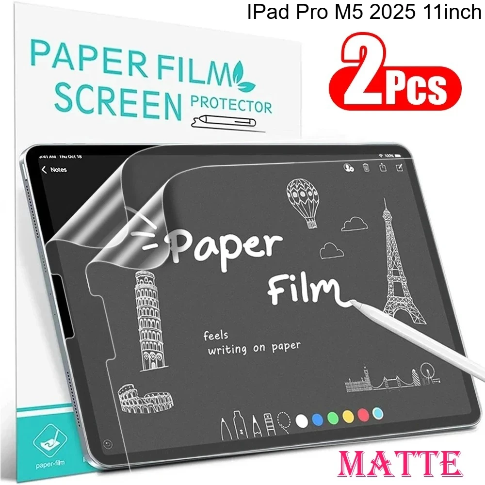 

2PCS Like Paper Matte Film Screen Protector for IPad Pro M5 11 13 2025 A16 11 10th Gen Pro 12.9 M4 M3 Air 5 4 10.2 Mini 6 7 Film