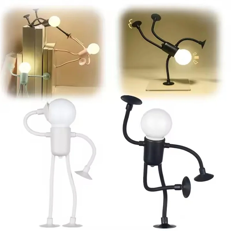 Funny Sportsman Night Light Changeable Shape Humanoid Lamp Button Battery Desk Lamp For Bedroom Bathroom Hallway Decorations