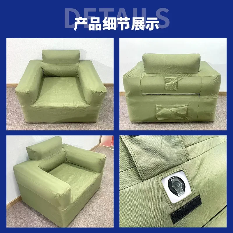 Portable Inflatable Sofa Single Seat Air Lounger for Outdoor Camping Beach Grass Leisure Travel Lightweight Foldable