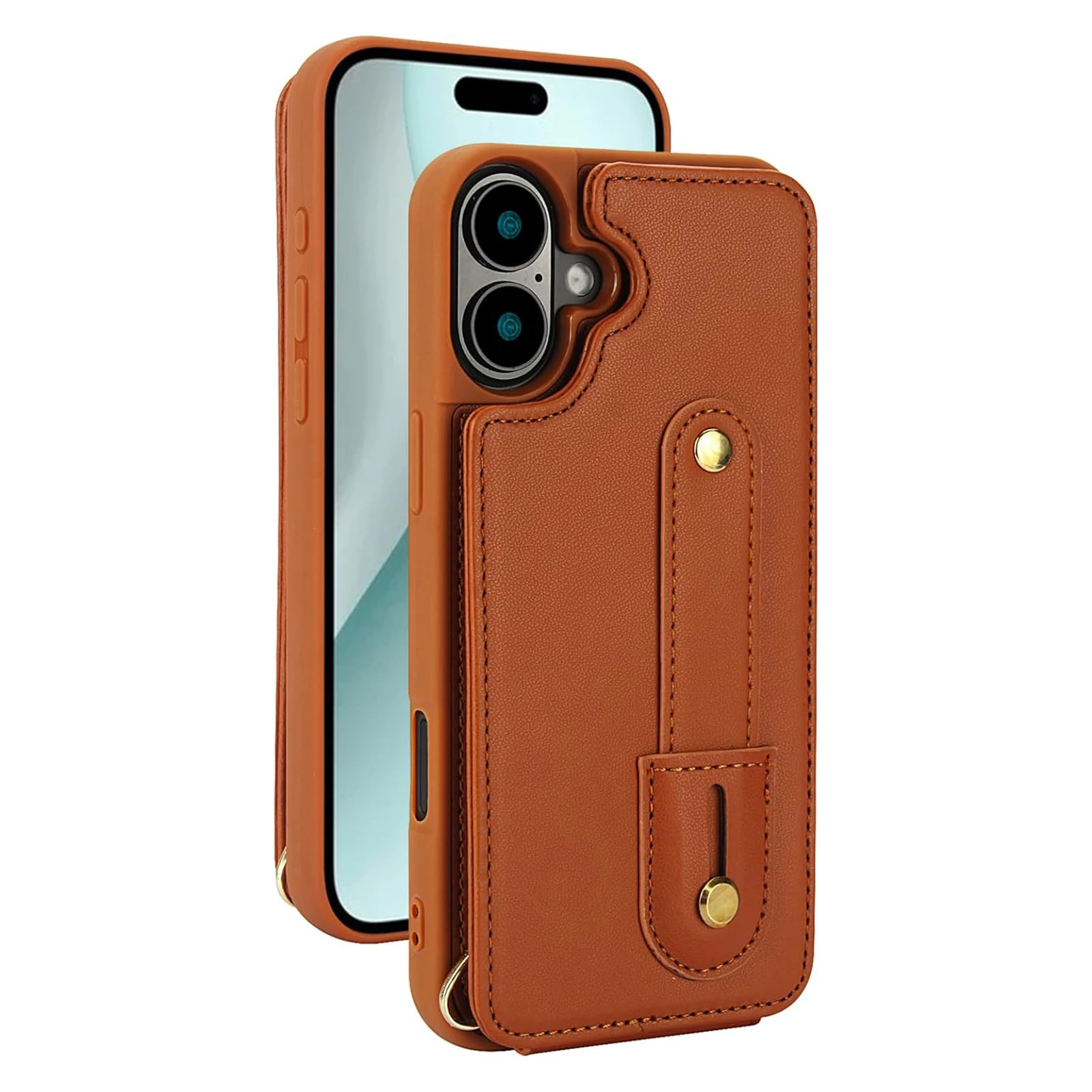 Case for iPhone 16 Pro Max/16 Pro/16 Plus/16 Crossbody Leather Cover with Long Shoulder Strap Adjustable Wallet Case Ultra -Thin