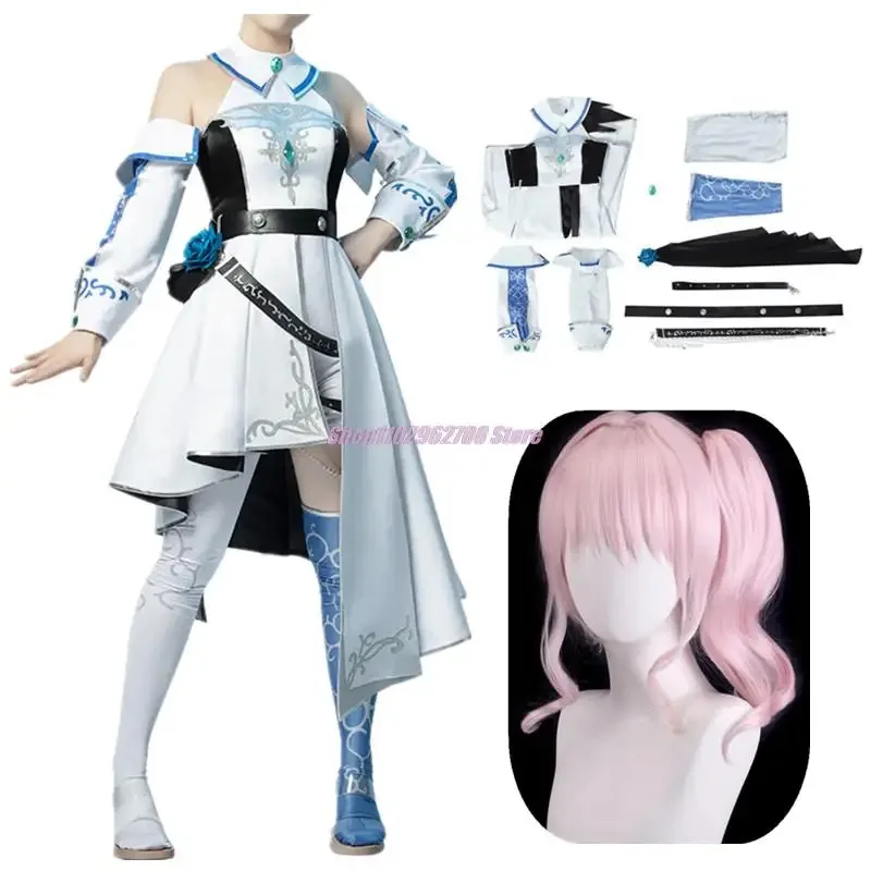 

Лили 123Akiyama Mizuki Game Project Sekai Красочный сценический костюм Белые рыцари Костюм для косплея Хэллоуин Карнавал Униформа