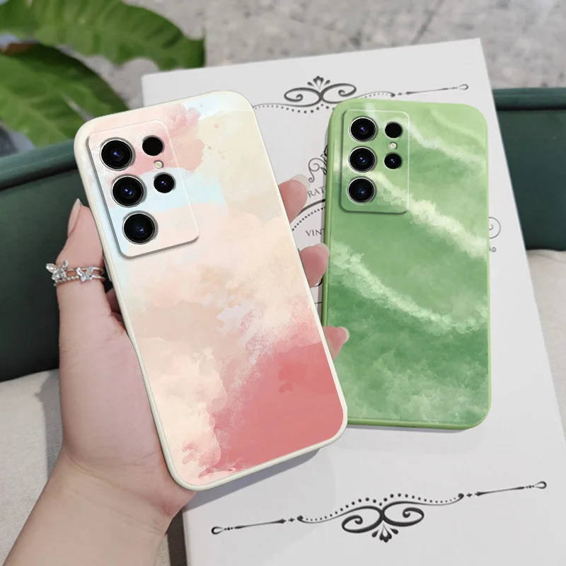 Funda de teléfono con patrones artísticos para Samsung Galaxy S25 S24 S23 S22 S21 S20 Ultra Plus FE Note 20 Ultra 10 9 Plus