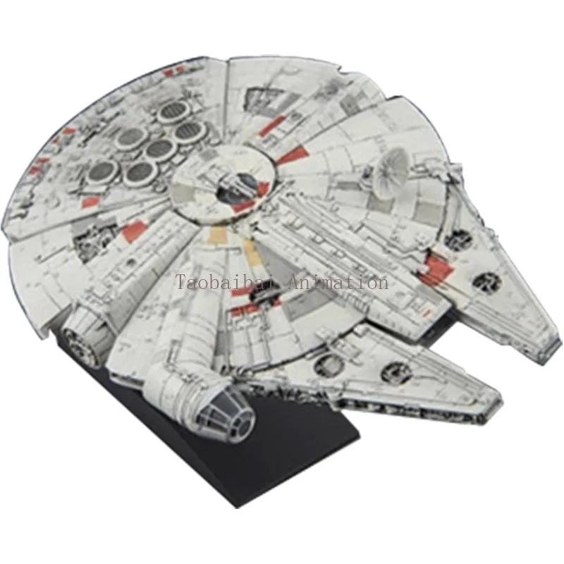 In Stock Bandai Original Star Wars 9 Assembled Model VM Q Version Millennium Falcon X-wing TIE Fighter Spaceship The Mandalorian