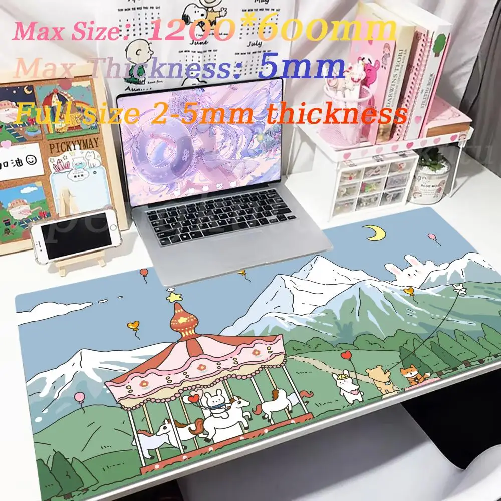 Gamer Green Plant Animal Home Computer Large Mouse Pad XXL 1200x600x4mm Game Pad Soft Office Non-slip Carpet Computer Desk Mat