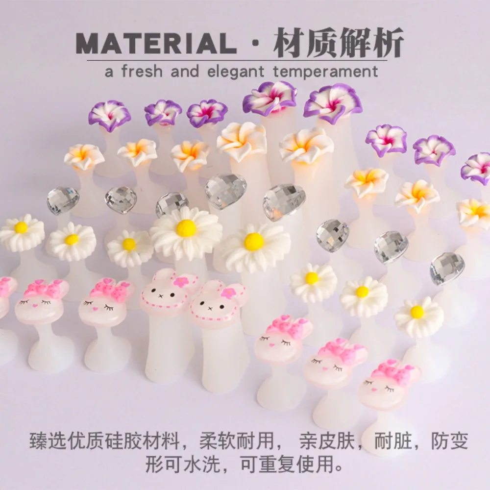 ネイル用シリコン製指セパレーター、ネイル用品、デイジー、水滴、ラインストーンネイルツール、つま先セパレーター用