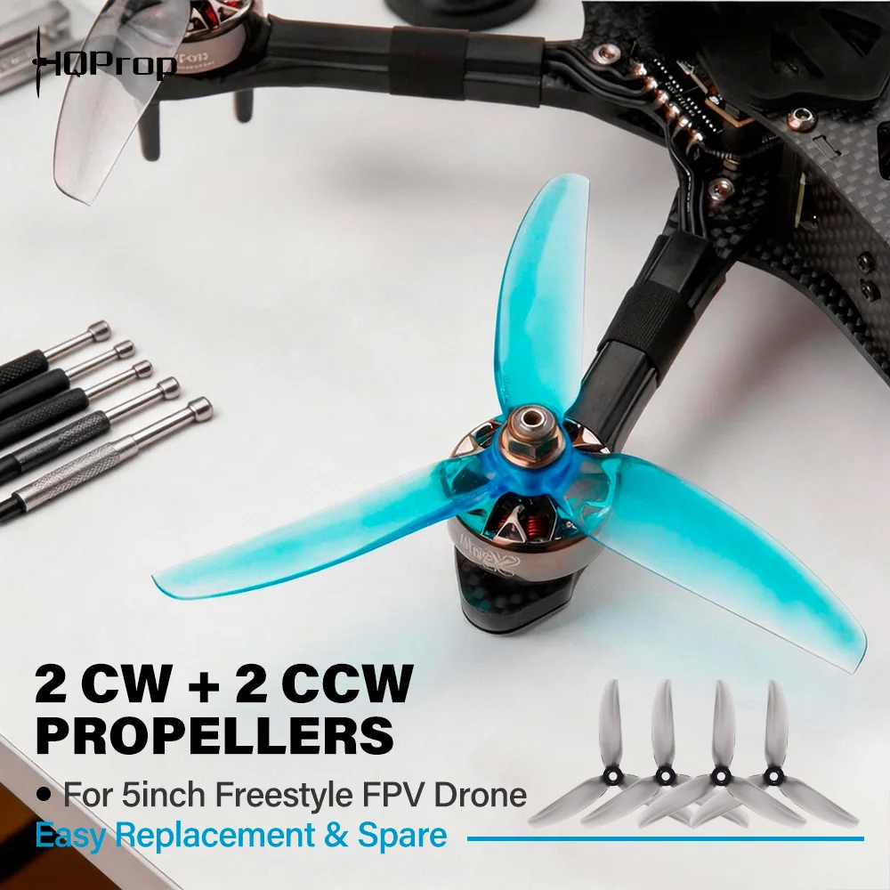 HQProp 5 Inch FPV Propeller 5X4.3X3 V2S 3-Blade Freestyle 5mm Bore for 5-inch FPV Quadcopter