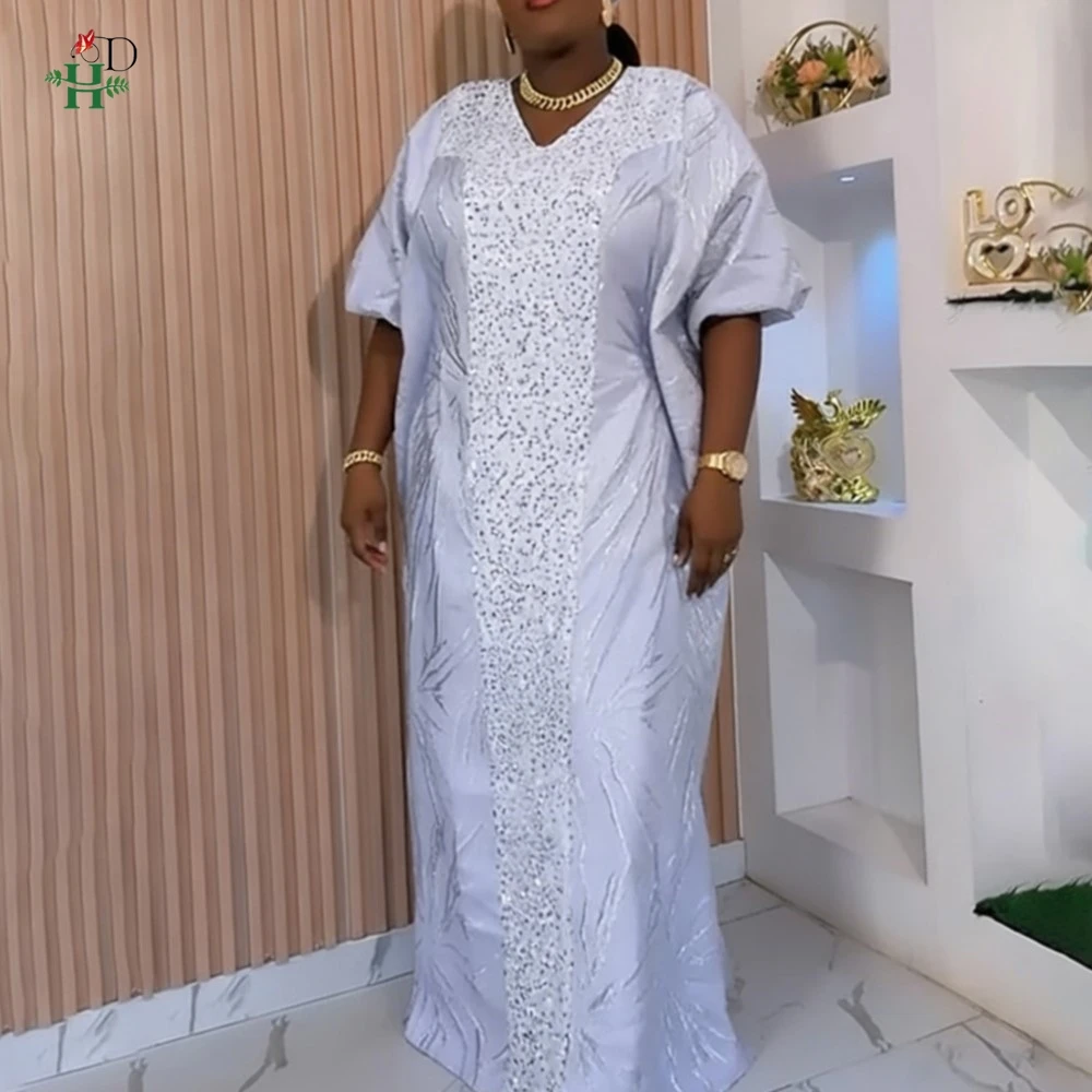 

New African Kaftan Dress Set Shawl Leaf Printed Gown Loose Fit Design Bubu Robe for Festivals Casual Gathering Boubou Daily Wear