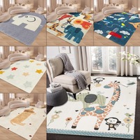 Durable Washable Giraffe Pattern Area Mat Anti-Slip for Living Room or Bedroom Decor Playful Animal Elephant Zebra Monkey Shape