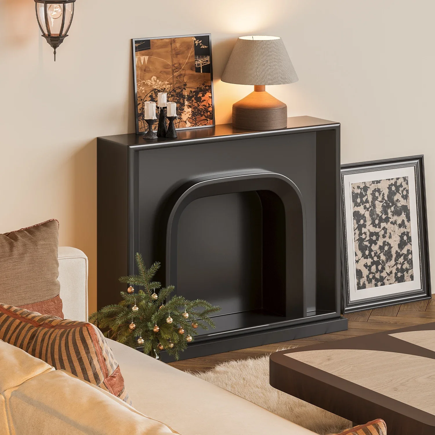 

A57 White Fireplace Cabinet Light Luxury Modern Living Room Bedroom Atmosphere Furniture Wall Side Cabinet