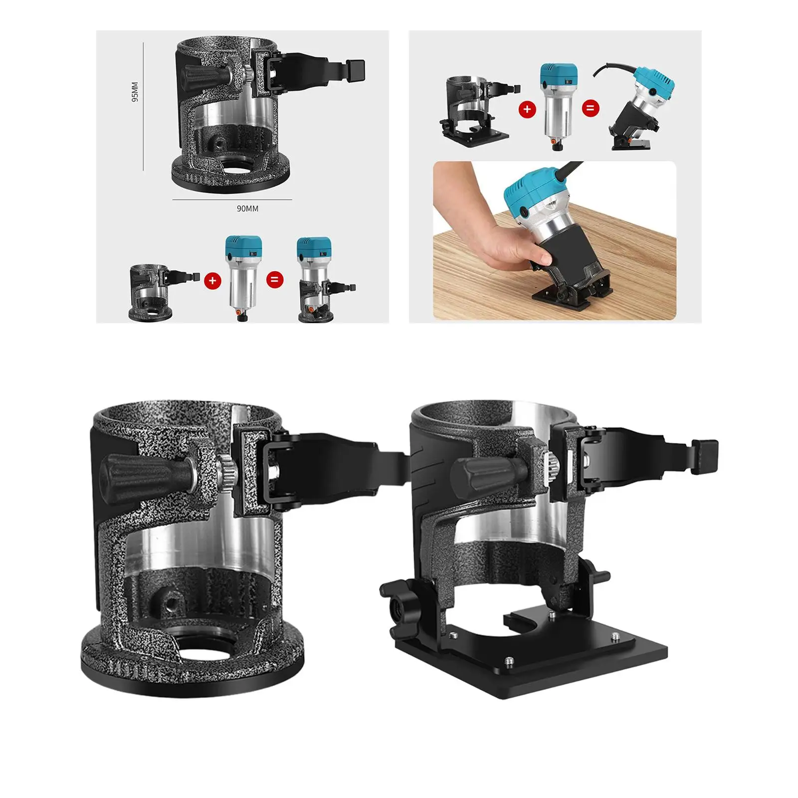 Router Base for Wood Alloy Trimmer Dustproof Protective Accessory for Woodworking Electric Trimmer