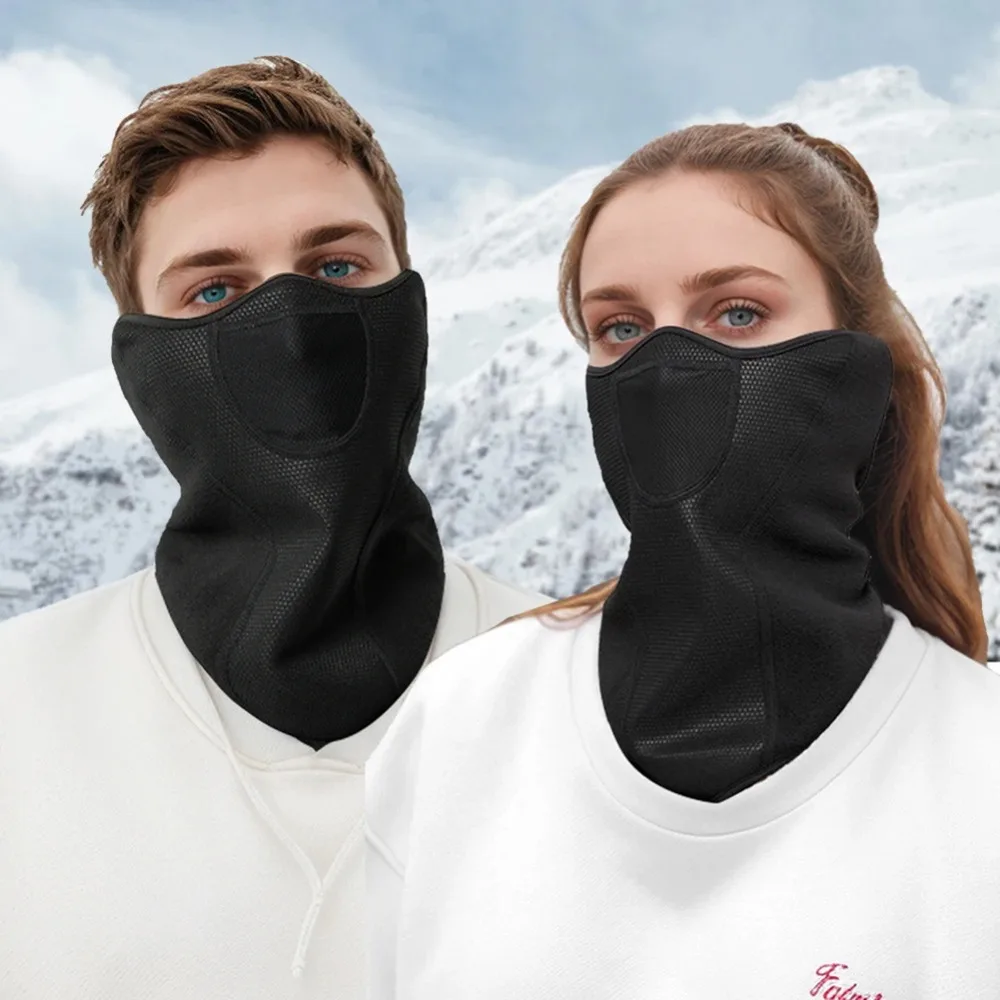 Czarny wiatroodporny zimowy polarowy ocieplacz na szyję narciarska maska na twarz szalik motocrossowa osłona twarzy kask kominiarka maska na twarz dla mężczyzn kobiet