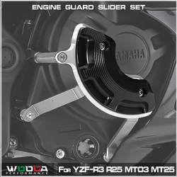 Engine Guard Slider Set For YAMAHA YZF R3 R25 MT03 MT25 Fairing Frame Sliders Crash Pad Case Stator Protector YZF-R3 2019-2023