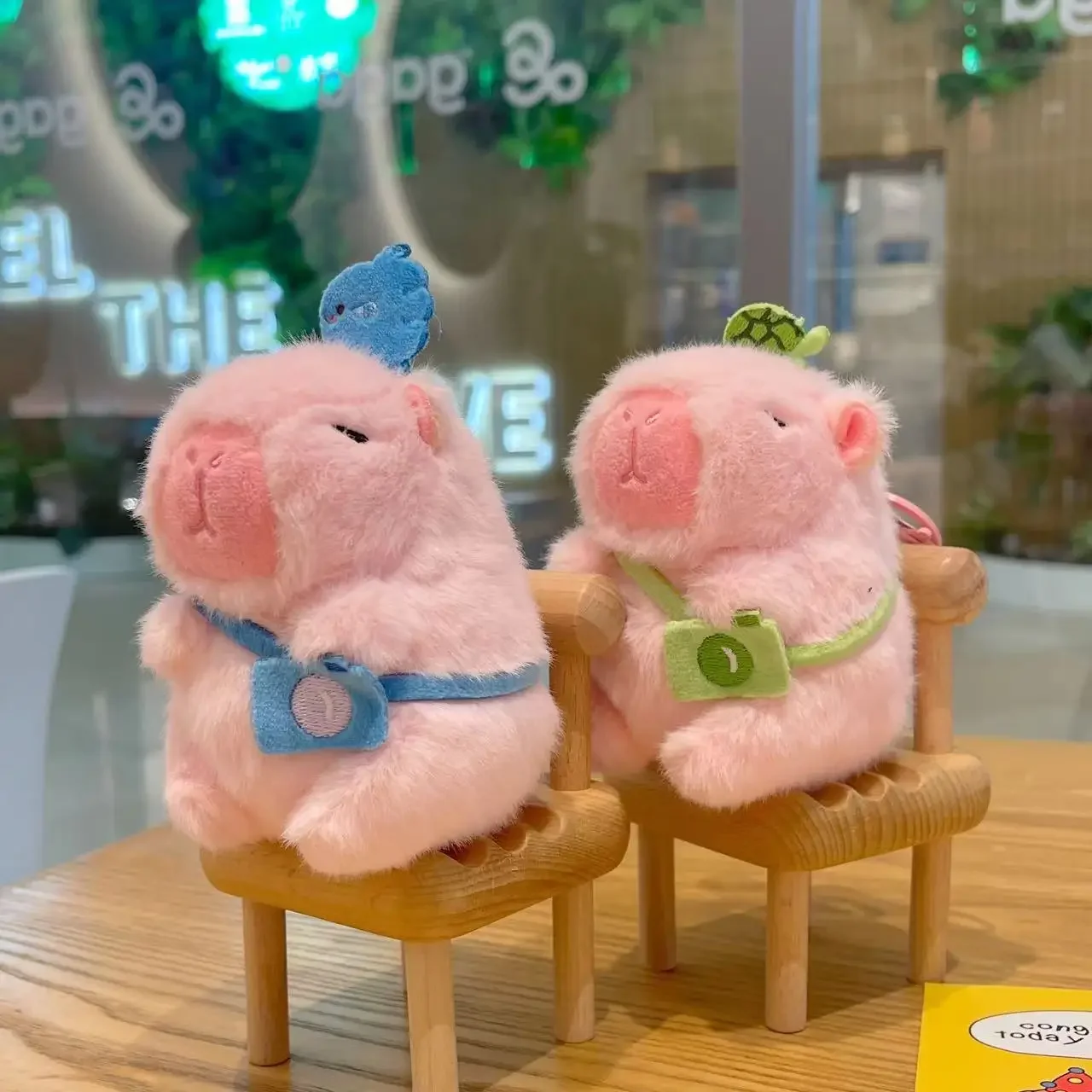 Porte-clés en peluche Capybara rose, style d'été mignon et créatif, jouet beurre Capibaraa, cadeau de griffe