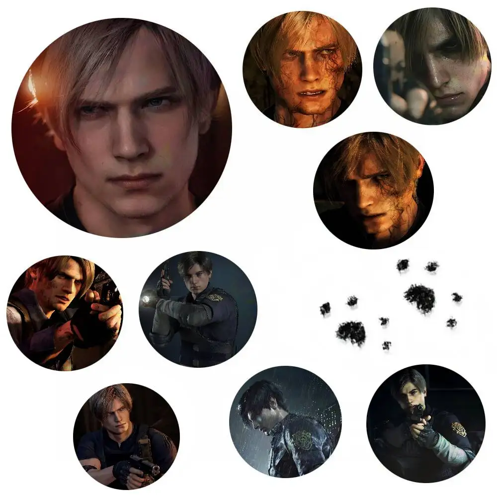 Leon Scott Kennedy Resident Evil Game Round Badges Can Be Used To Decorate Clothes And Backpack Pins