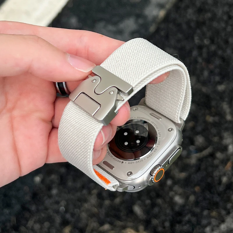 حزام نايلون لساعة أبل الترا 2 49 مللي متر 10 9 8 7 46 مللي متر 44 مللي متر 42 مللي متر 45 مللي متر 41 مللي متر سوار مرن مضفر لسلسلة IWatch 6 SE