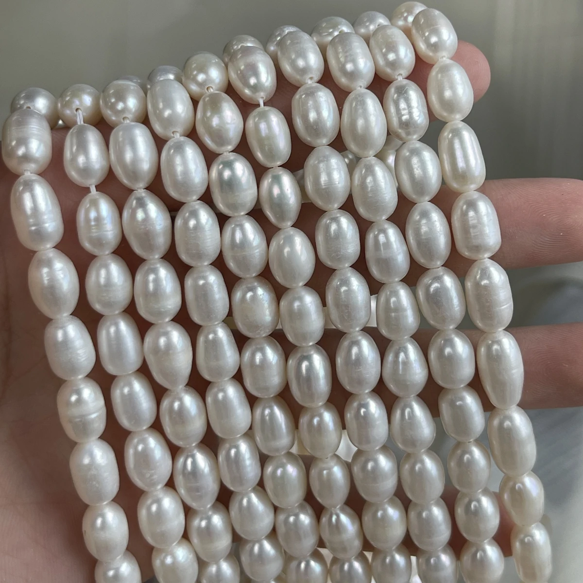 

AAA 7-8mm Semi-finished Natural Freshwater Pearls Rice-shaped Loose Beads for Jewelry Making DIY Necklace Bracelet Accessories
