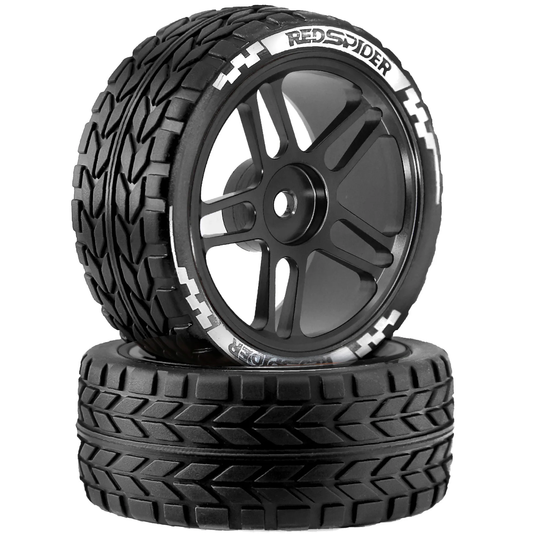 RED SPIDER 4Pcs RC 1/10 Drift Touring Car Metal Wheels Rubber Tires 12mm Hex For TT‑02  94123 4‑Tec RC Onroad Car Upgrade Parts