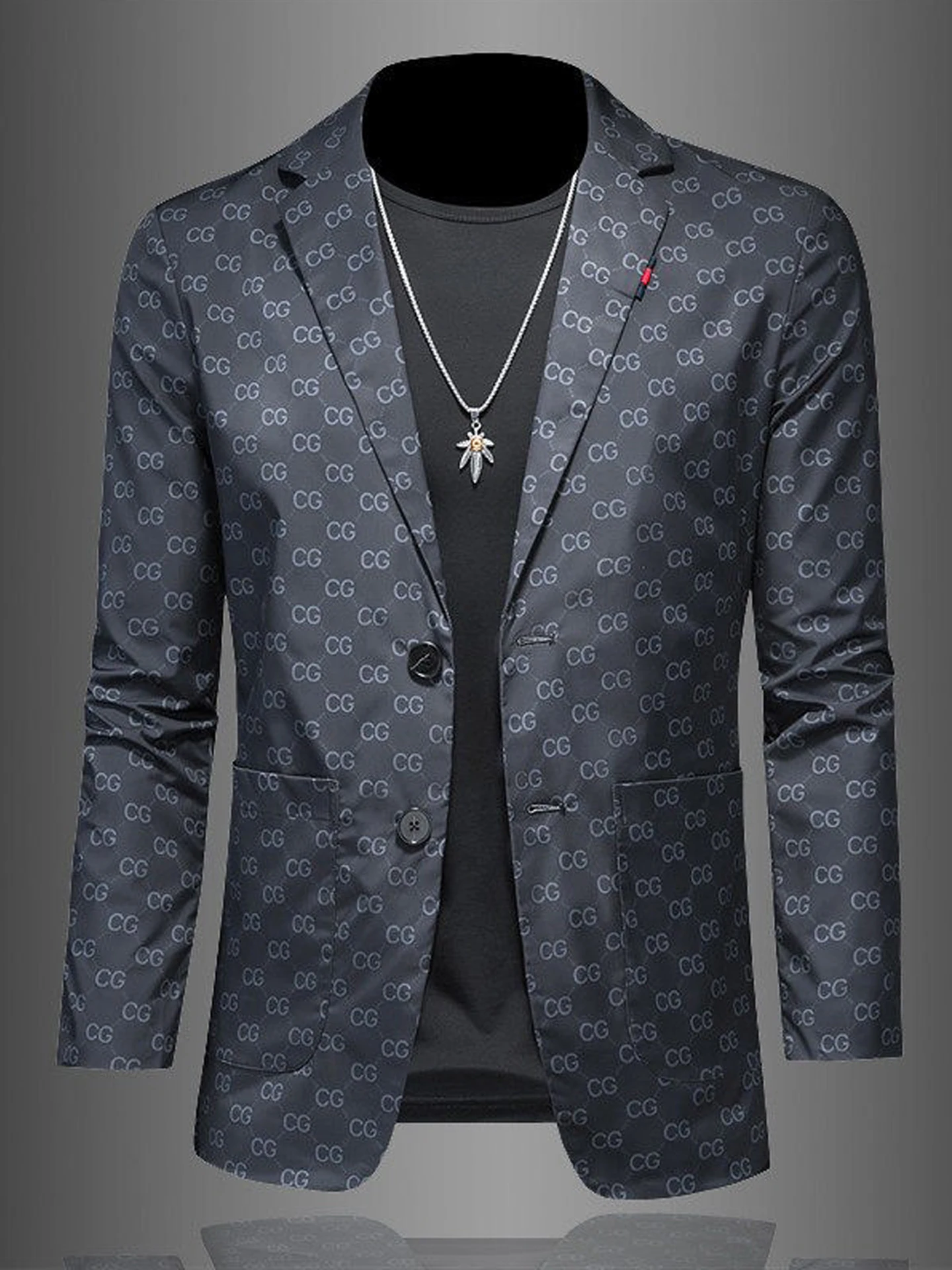 

Casual Sle Men's Slim Fit Busin Suit Jaet Single Button Polyester Fiber Faionable Brand Lightweight Luxury Trend