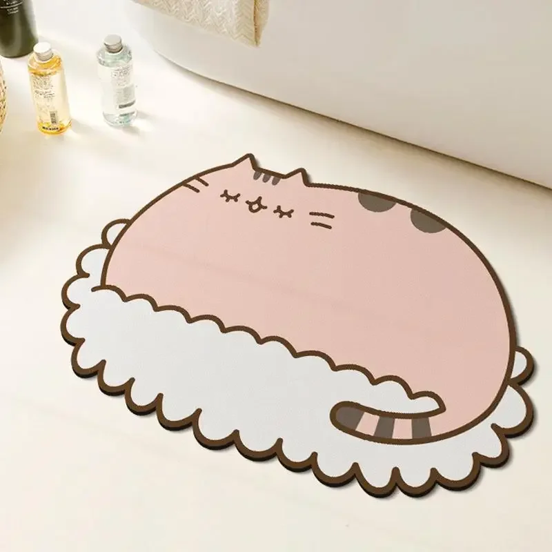 Pusheen Cat Carpet Cartoon Door Absorbent Mat Room Bathroom Non-slip Mat Home Decoration Rug 40x60cm Fashion Household Things