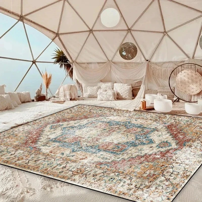 Persian Retro Carpet Living Room Decoration Sofa Area Carpets 200×300 Large Size Non-slip Rugs Home Bedroom Washable Floor Mats