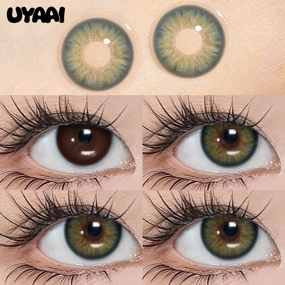 UYAAI NEUE Farbige Kontaktlinsen für Make-up, Natürliche Farbige Pupillen, Schwarze Linsen, Damen-Accessoires, Kosmetische Blaue Linsen