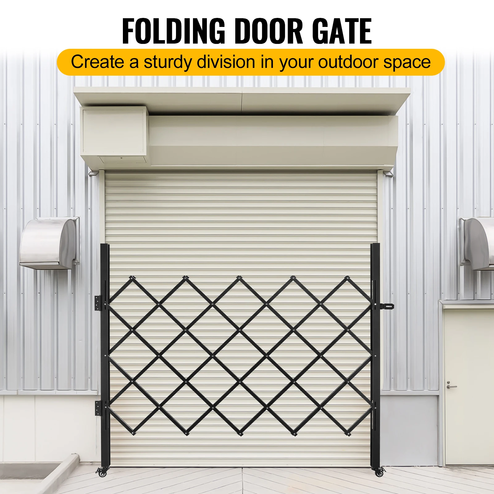 Single Folding Steel Security Gate, with  Swivel Casters Flexible Retractable Scissor Safety Gate For Home Use