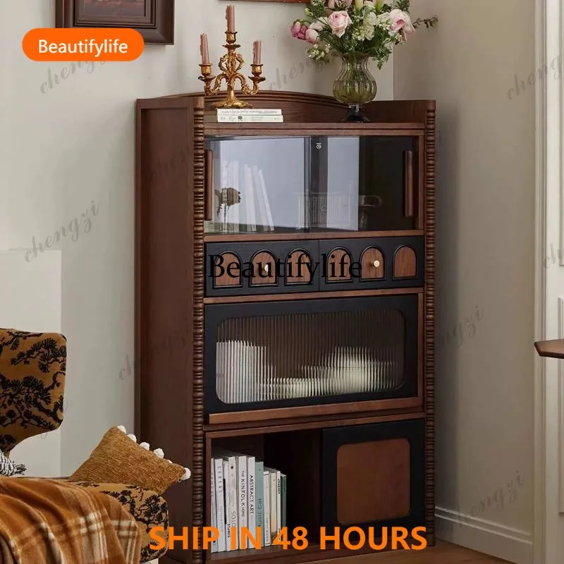 03 A68 Nordic Display Living Room Cabinets Rustic Brown Narrow Storage Living Room Cabinets Wooden Armoire De Rangement Furnitur