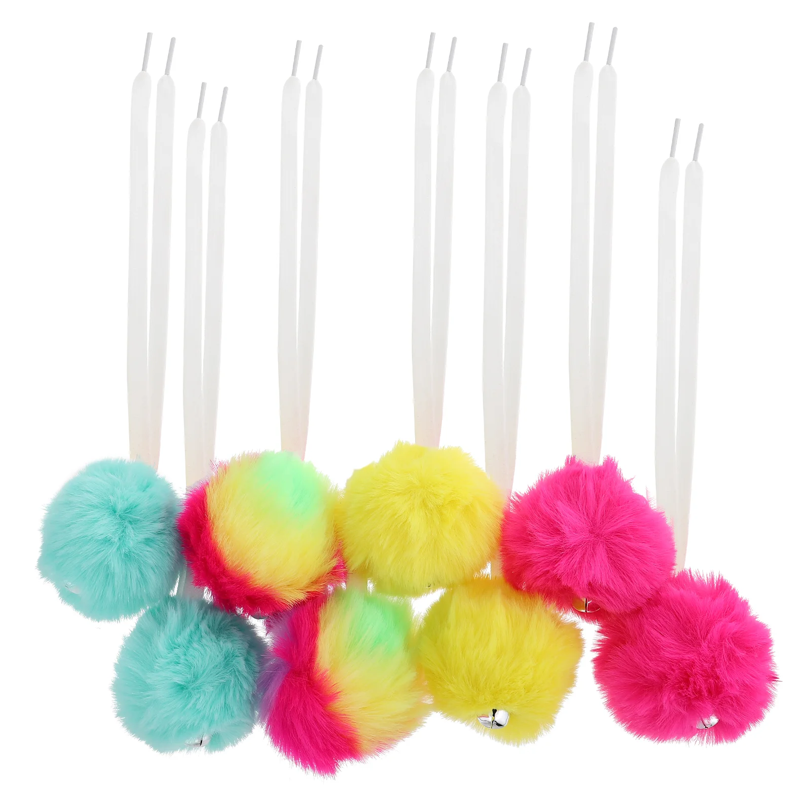 

4 Pairs Skate Fur Ball Skating Shoes Roller Accessories Skates Tie- on Pom Decors Balls Shoelaces Poms Ice Miss